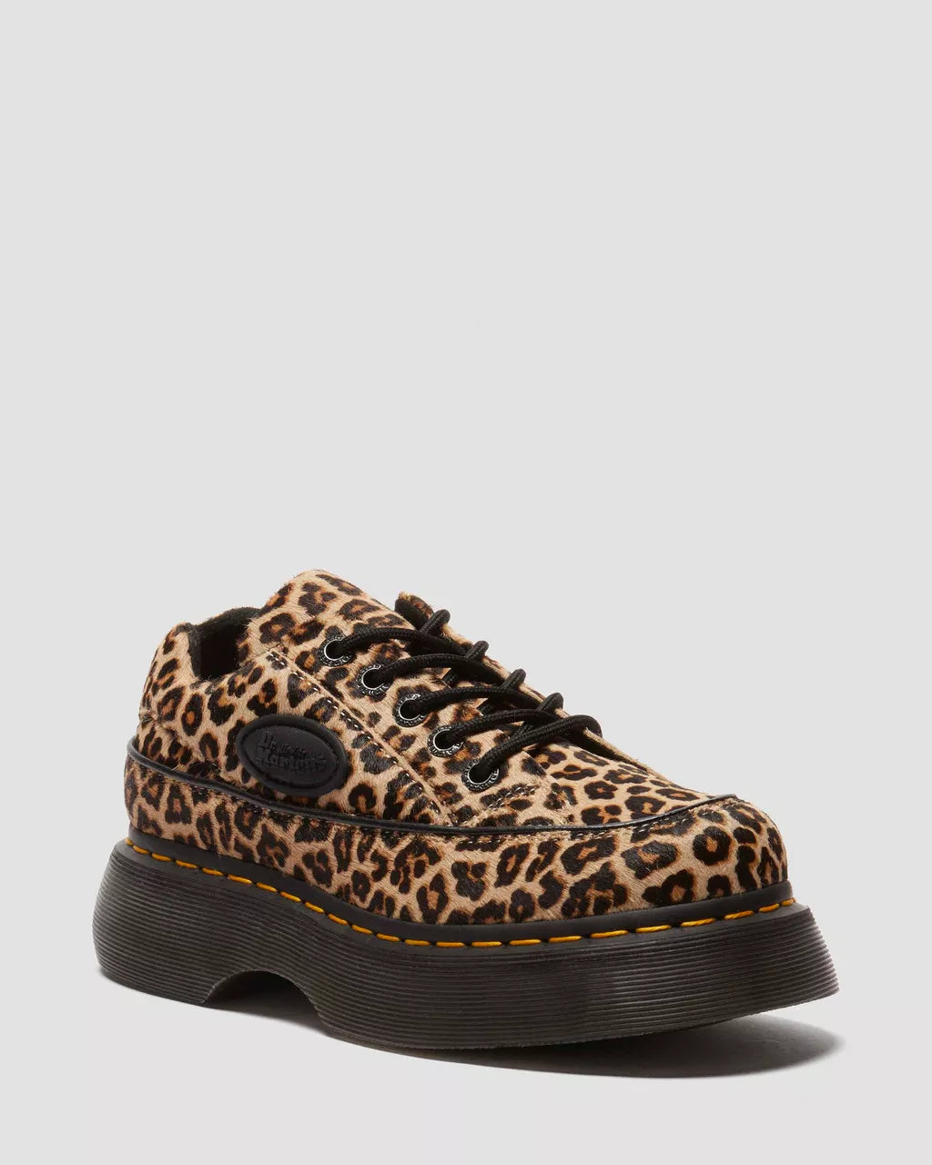 Dr. Martens Buzz 5 Eye Light Tan Mini Leopard Spot Hair On 41011200