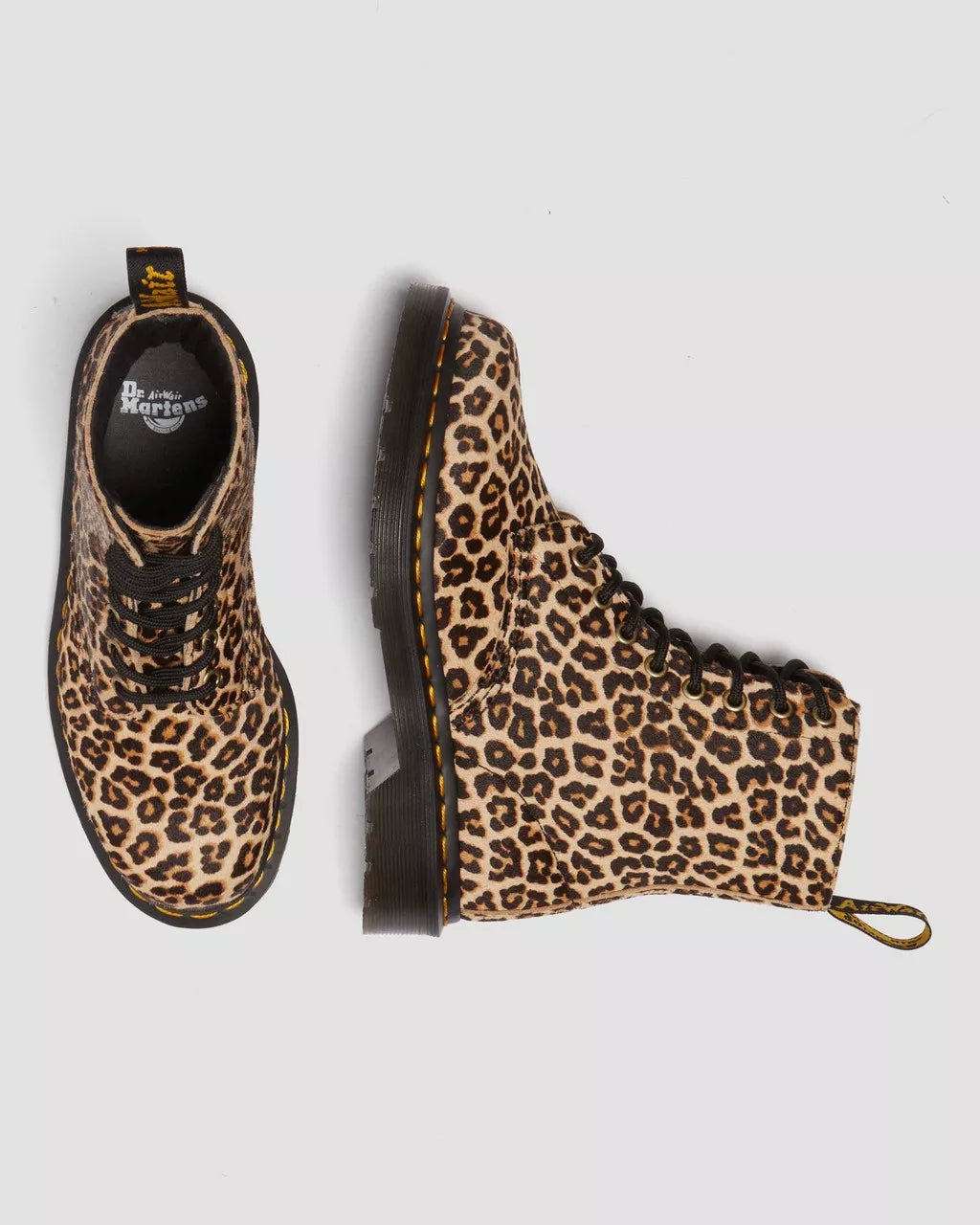 Martens 1460 Pascal Light Tan Mini Leopard Spot Hair On