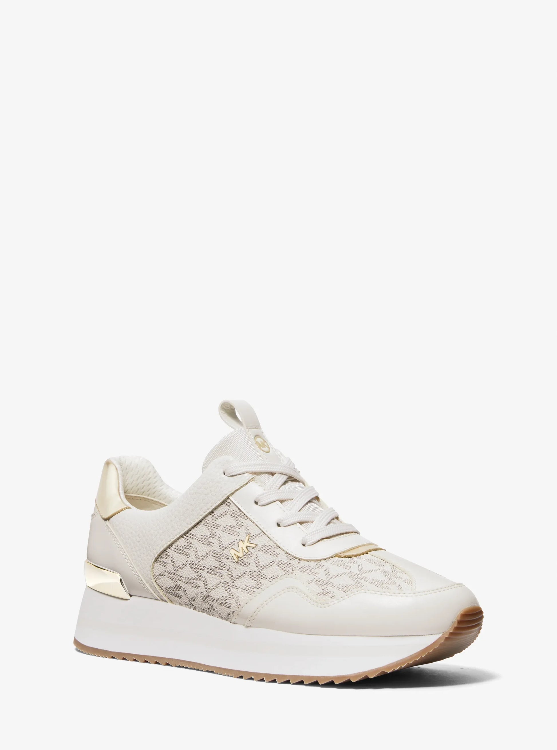 Michael Kors Raina Signature Logo Platform Trainer Vanilla 43R4RNFSAB