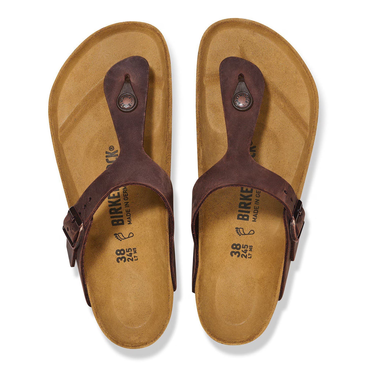 Birkenstock Gizeh Oiled Leather Habana Regular Fit 743831