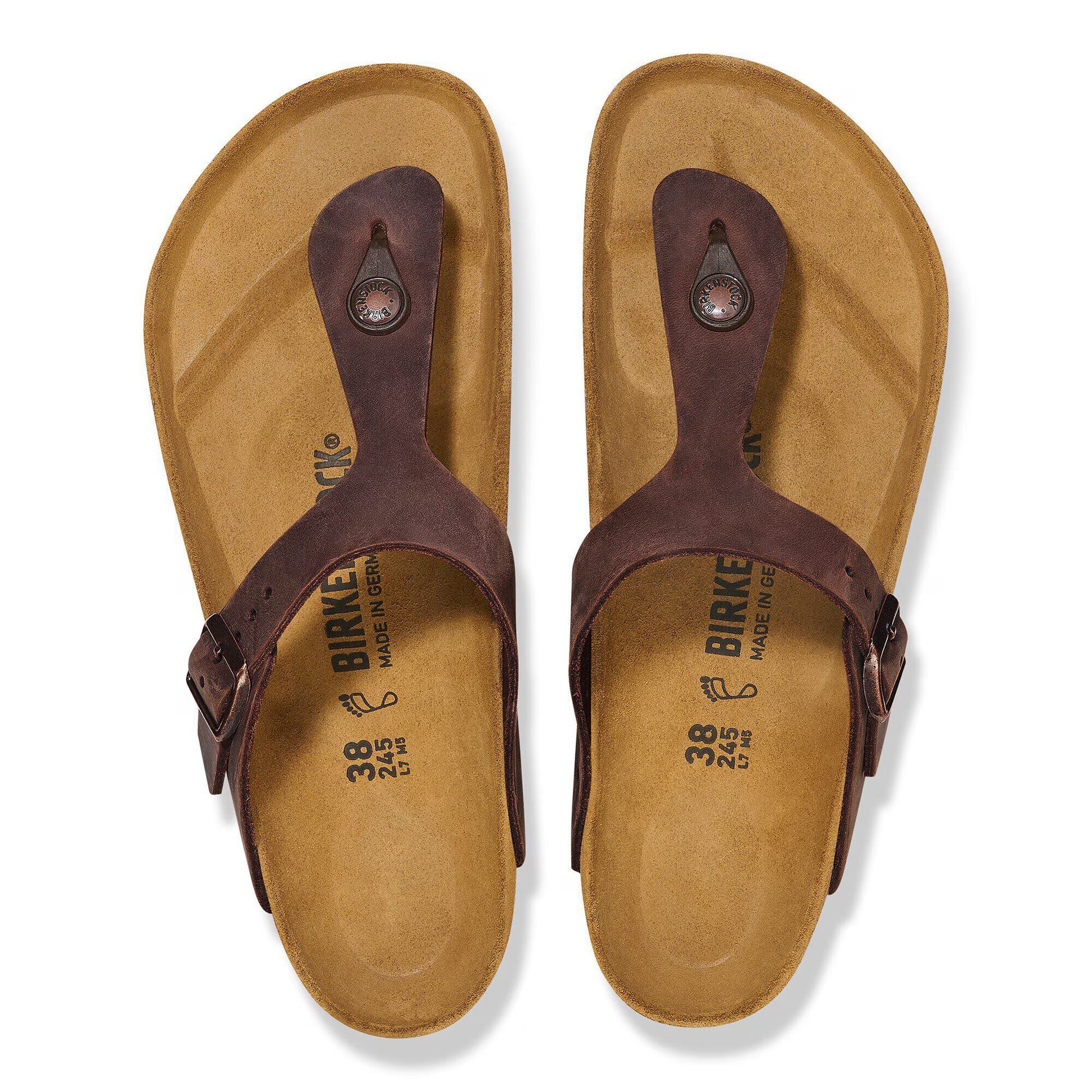 Birkenstock Gizeh Oiled Leather Habana Regular Fit 743831