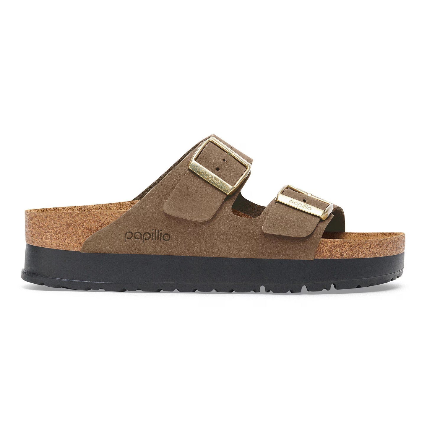 Birkenstock Arizona Flex Platform Nubuck Leather Dark Tea Narrow Fit 1028366