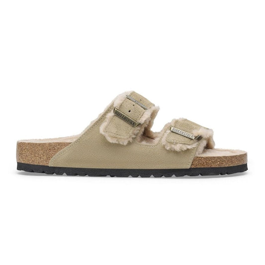 Birkenstock Arizona Shearling Suede Leather/Fur Taupe 1028226