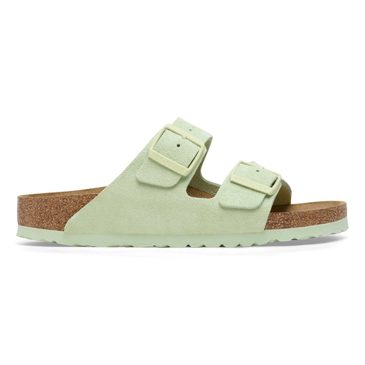 Birkenstock Arizona Suede Leather Faded Lime Narrow Fit 1026831