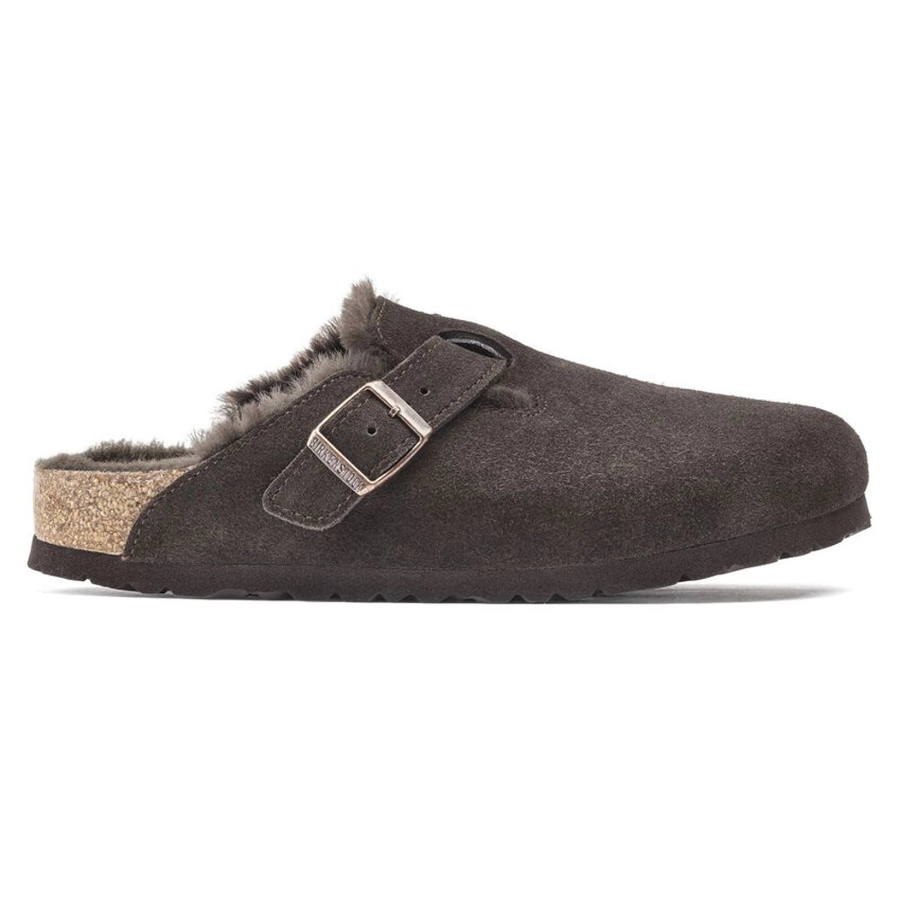 Birkenstock Boston Shearling Suede Leather/Fur Mocca 1020567