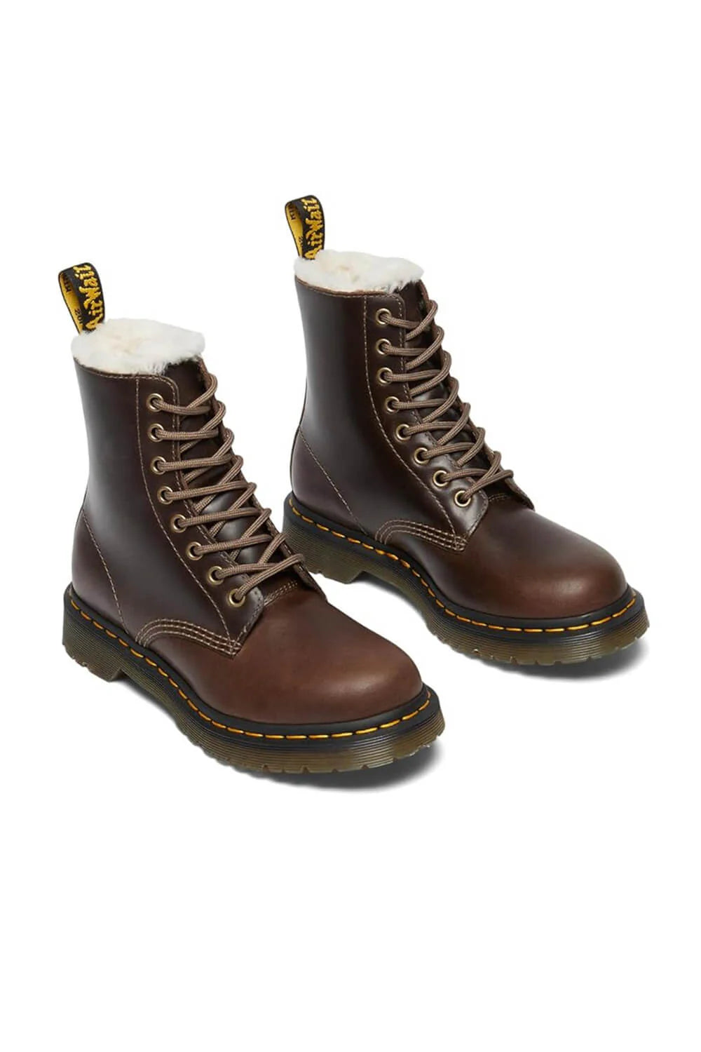 Dr. Martens Fur Lined 1460 Pascal Serena Dark Khaki Orleans 32019777