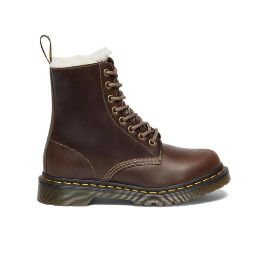 Dr. Martens Fur Lined 1460 Pascal Serena Dark Khaki Orleans 32019777