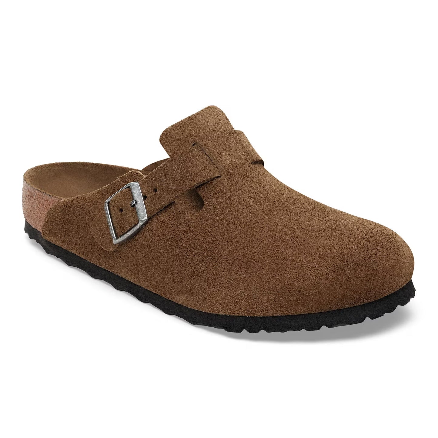 Birkenstock Boston Soft Footbed Suede Leather Dark Tea Tonal 1030814