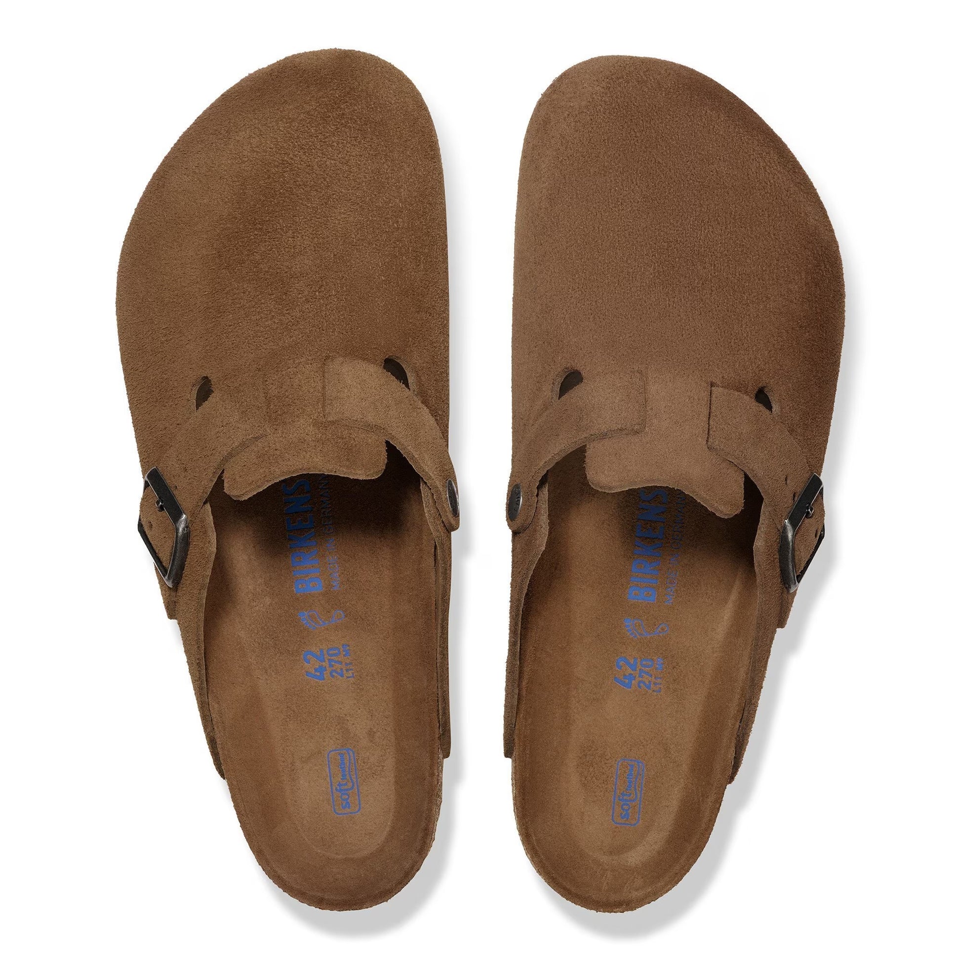 Birkenstock Boston Soft Footbed Suede Leather Dark Tea Tonal 1030814