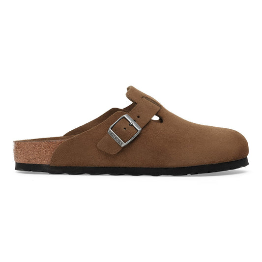 Birkenstock Boston Soft Footbed Suede Leather Dark Tea Tonal 1030814
