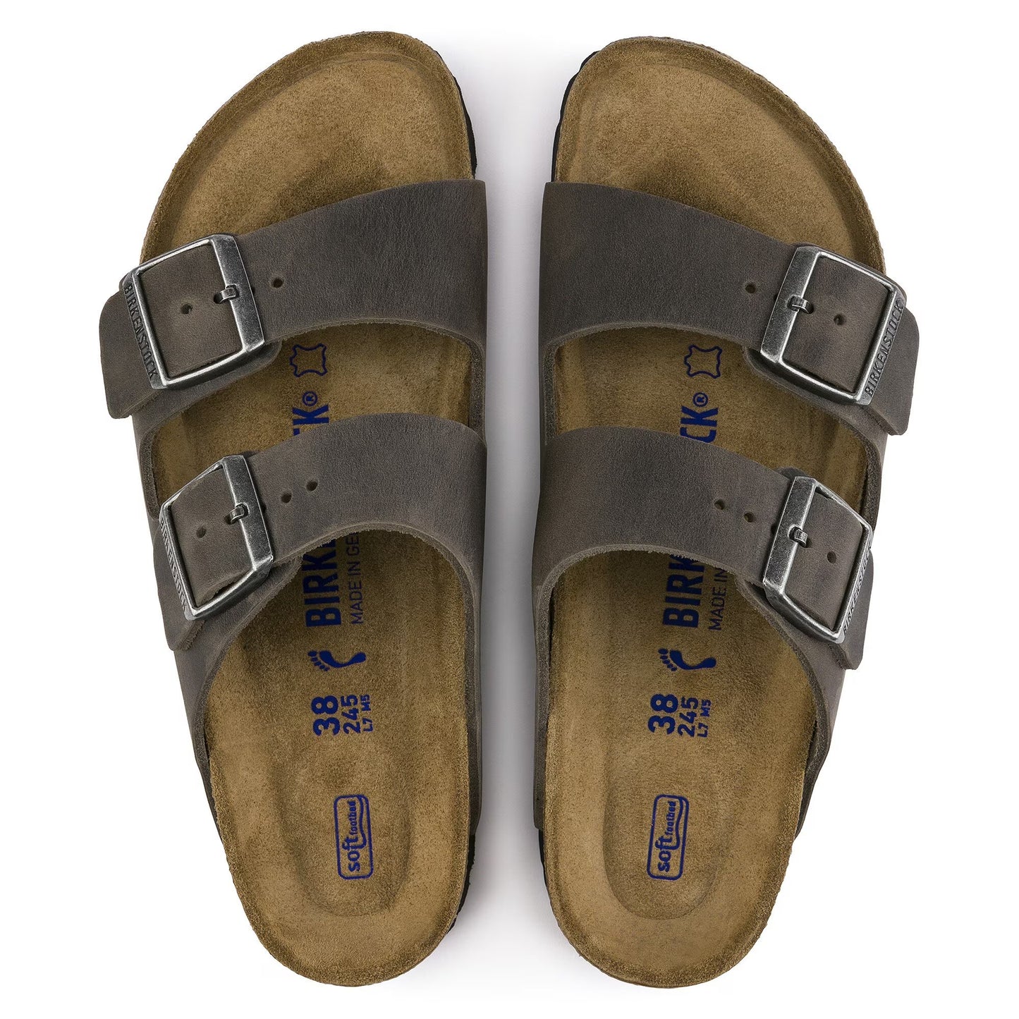 Birkenstock Arizona Soft Footbed Oiled Leather Iron 552801