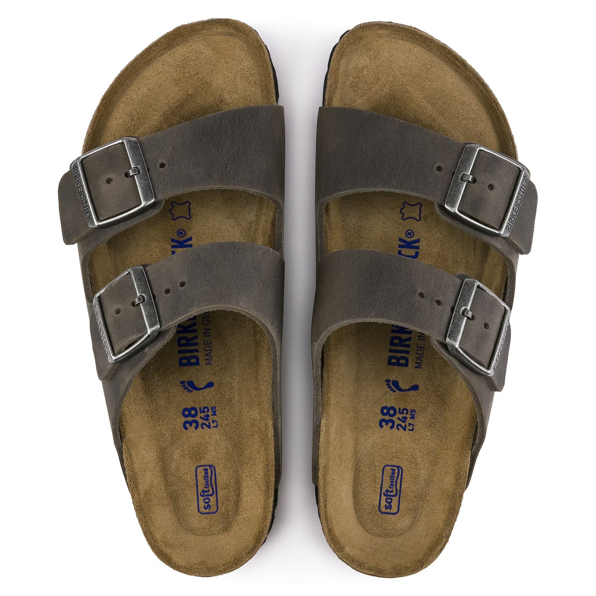 Birkenstock Arizona Soft Footbed Oiled Leather Iron 552801