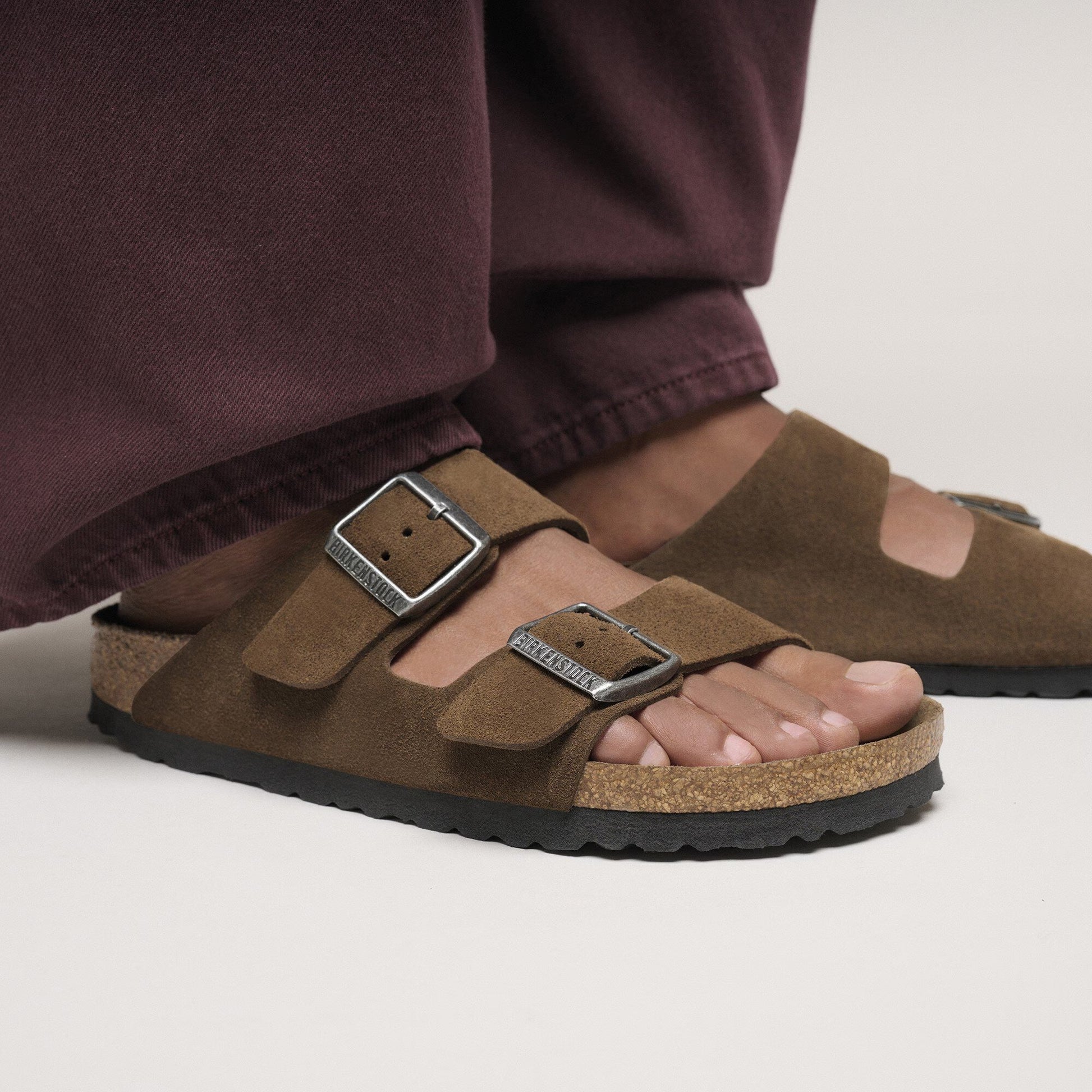 Birkenstock Arizona Soft Footbed Suede Leather Dark Tea Tonal 1030863