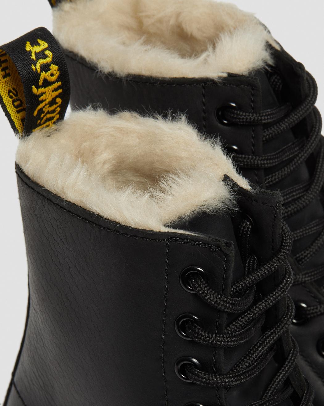 Martens Fur Lined 1460 Serena Black Burnished Wyoming 21797001
