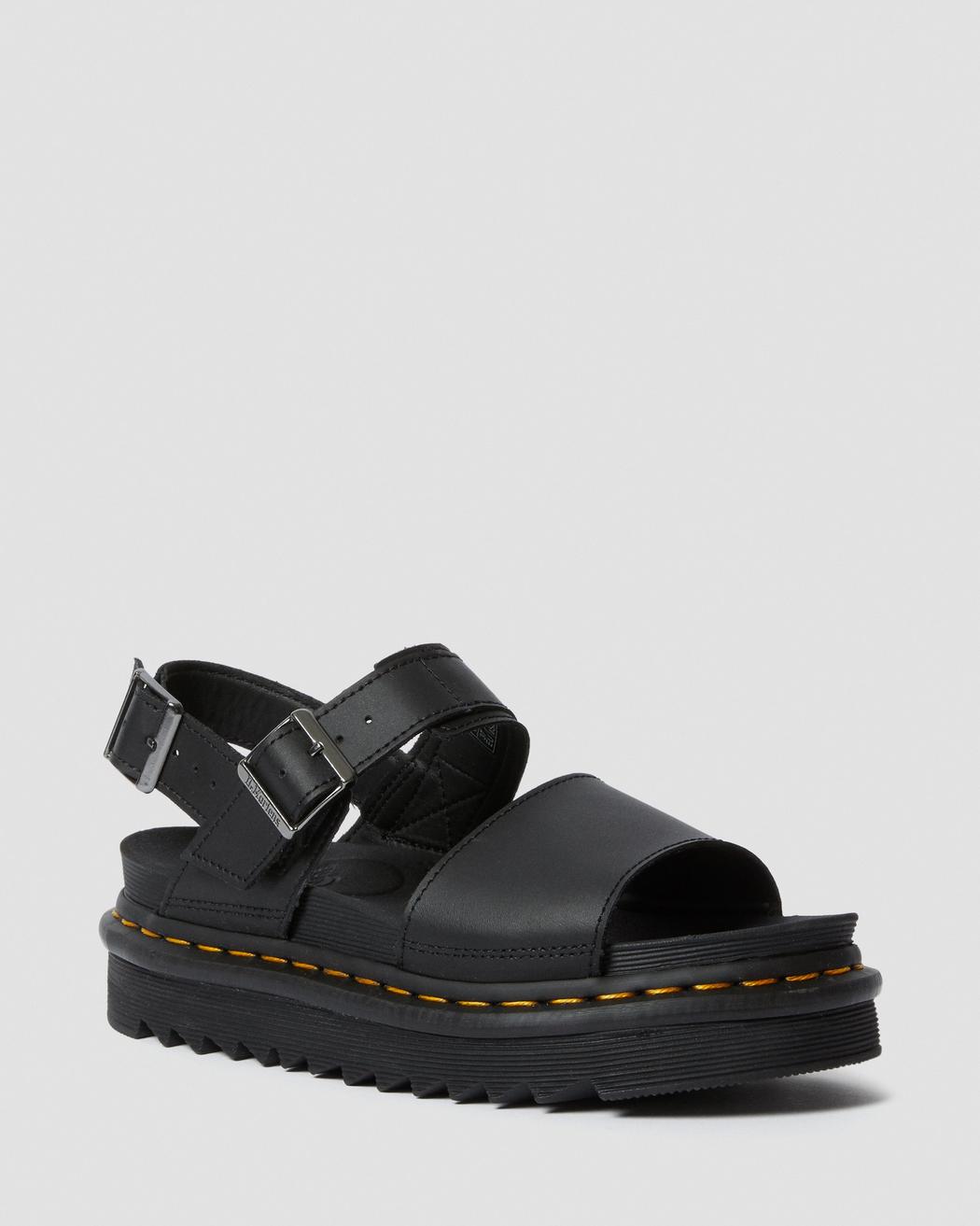 Dr. Martens Voss Black Hydro Leather Sandals 24233001