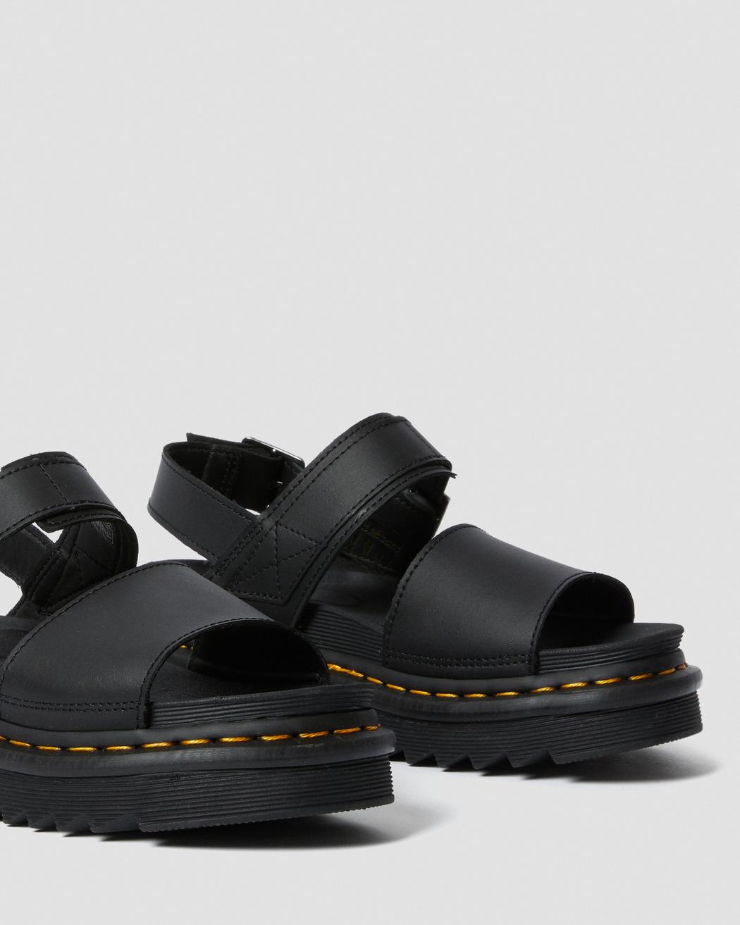 Dr. Martens Voss Black Hydro Leather Sandals 24233001