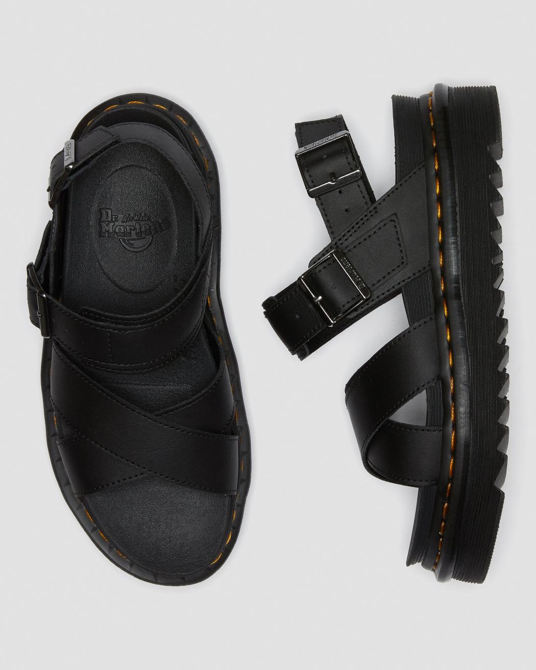 Dr. Martens Voss II Black Hydro Leather Sandals 26799001