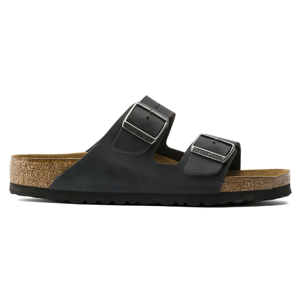 Birkenstock Arizona Soft Footbed Oiled Nubuck Leather Black Narrow