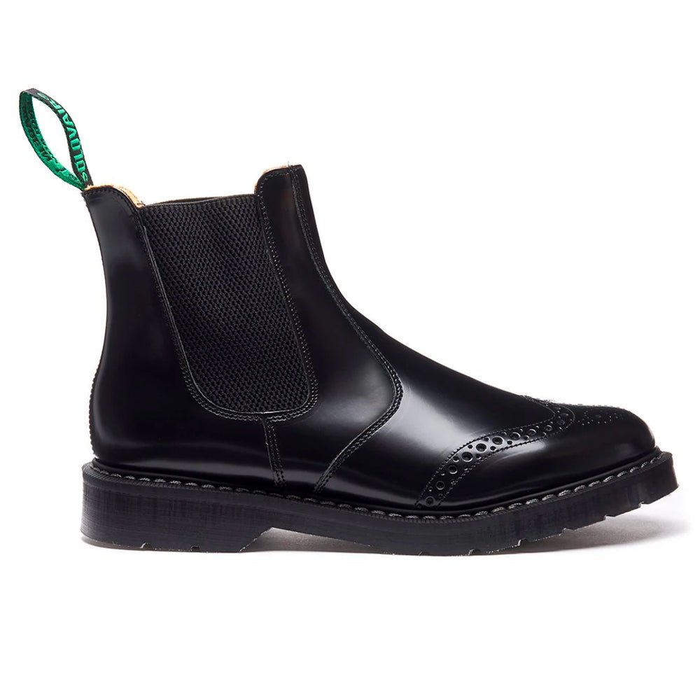 Solovair Classic Black Hi-Shine Punched Dealer Boot S0-905-BK-G